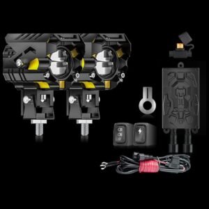 Kit Exploradoras LED Dual Pro | Doble Lupa Alta y Baja para Moto