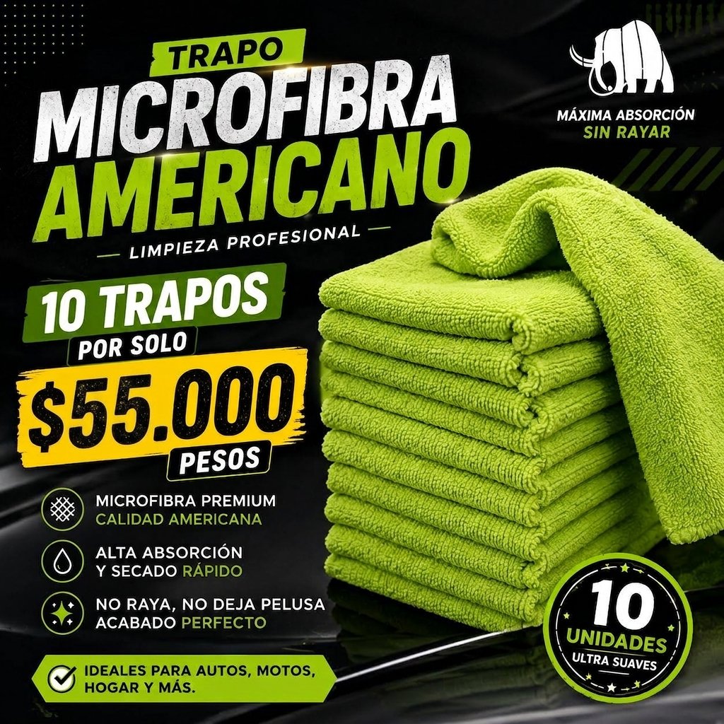 Trapos de Microfibra Americano – Set x10 Unidades